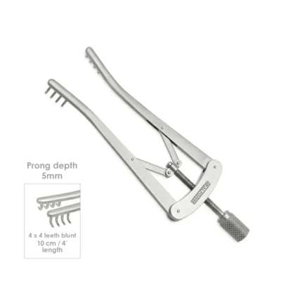 High-quality Alms Retractor Long designed for precise skin and soft tissue retraction during plastic, reconstructive, and cosmetic surgical procedures, manufactured by RealForge.