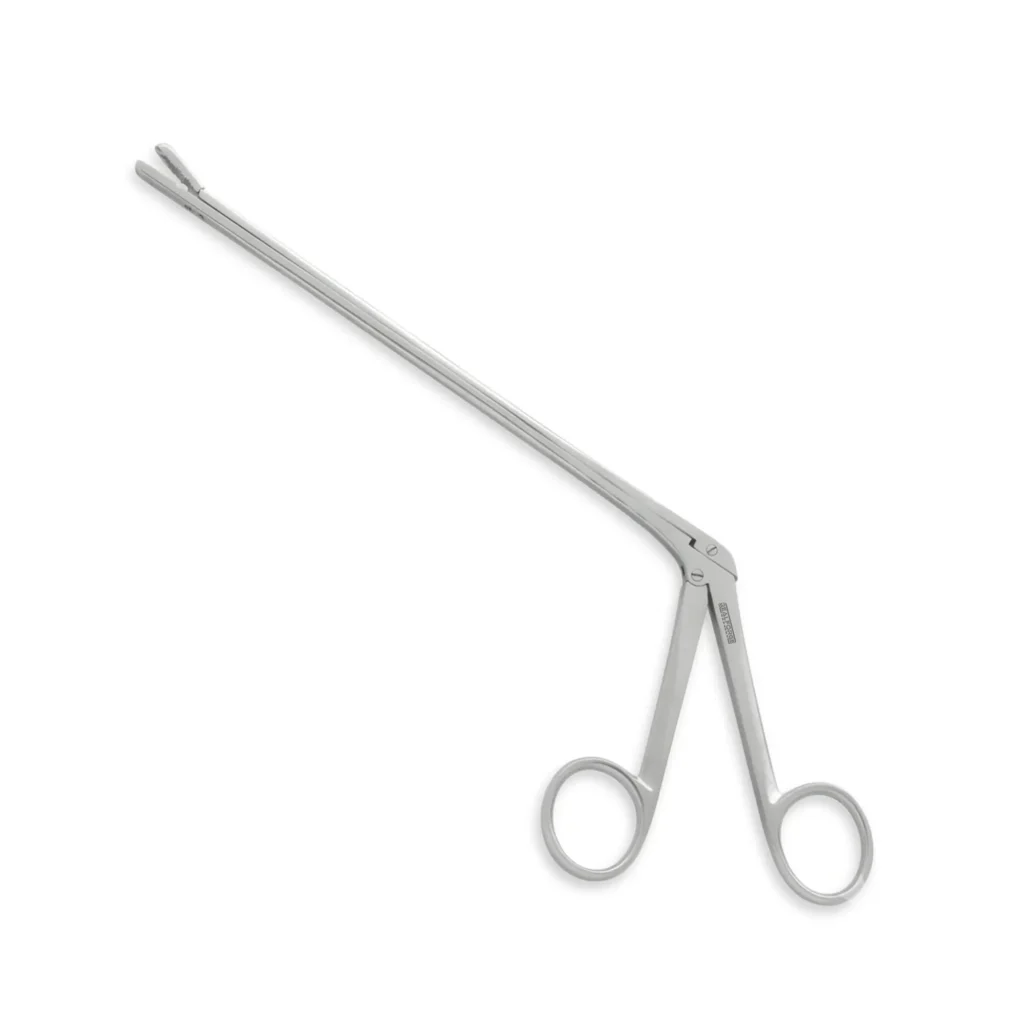 High-quality Caspar Toothed Disc Rongeur designed for secure grasping and precise removal of intervertebral disc tissue during spinal and neurosurgical procedures, manufactured by RealForge.