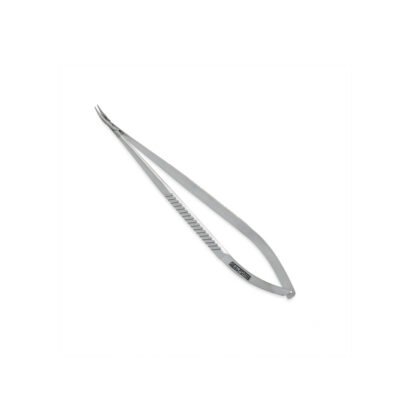 High-quality Castroviejo Micro Needle Holder with 0.4 mm jaws, designed for secure needle handling and precise suturing during ophthalmic, microsurgical, and plastic surgical procedures, manufactured by RealForge.