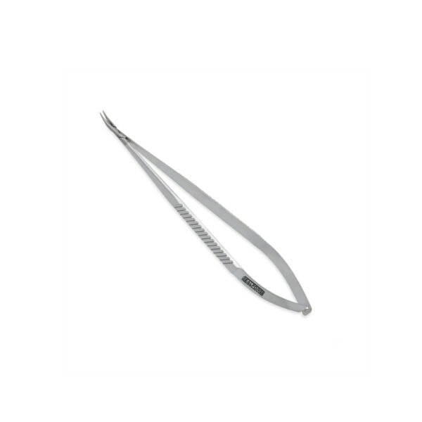 High-quality Castroviejo Micro Needle Holder with 0.4 mm jaws, designed for secure needle handling and precise suturing during ophthalmic, microsurgical, and plastic surgical procedures, manufactured by RealForge.