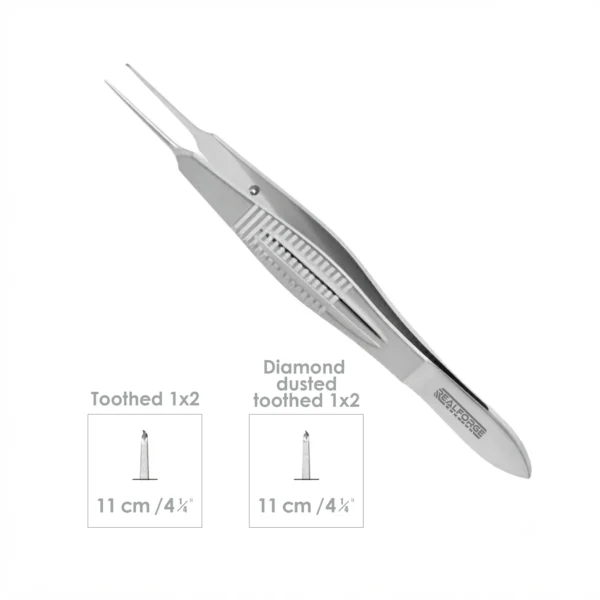 High-quality Castroviejo Suture Forceps designed for precise suture handling and delicate tissue manipulation during plastic, reconstructive, and microsurgical procedures, manufactured by RealForge.