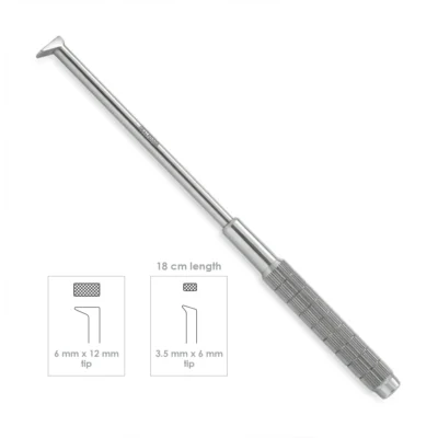 High-quality Cervical Bone Graft Impactor with a 90-degree offset, designed for precise bone graft placement and impaction during cervical spinal procedures, manufactured by RealForge.