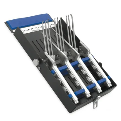High-quality Cervical Micro Discectomy Curette Set designed for precise disc material removal during cervical spine and microsurgical procedures, manufactured by RealForge.