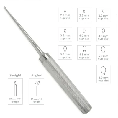High-quality Cobb Bone Curette designed for precise bone curettage and debridement during orthopedic and spinal surgical procedures, manufactured by RealForge.