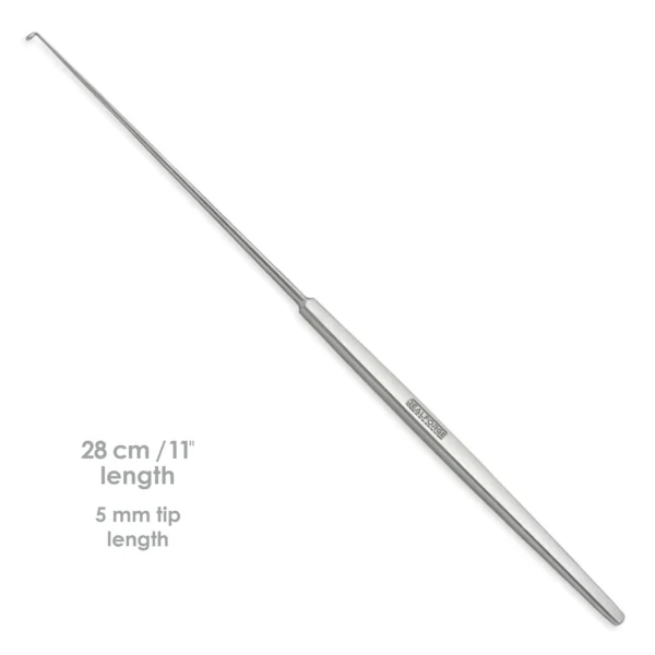 High-quality Cushing Blunt Hook designed for gentle nerve and soft tissue retraction during neurosurgical and spinal procedures, manufactured by RealForge.