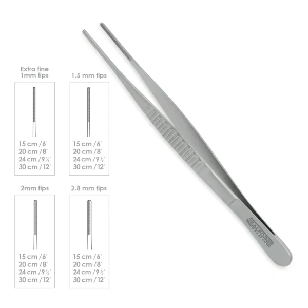 High-quality DeBakey Atraumatic Forceps designed for gentle tissue and vascular handling during cardiovascular and general surgical procedures, manufactured by RealForge.