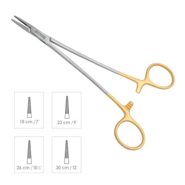 High-quality DeBakey Needle Holder designed for secure needle handling and precise suturing during cardiovascular, vascular, and general surgical procedures, manufactured by RealForge.