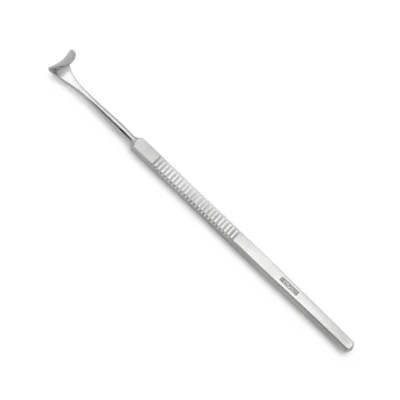 High-quality Desmarres Saddle Retractor designed for gentle soft tissue retraction during ophthalmic, plastic, and reconstructive surgical procedures, manufactured by RealForge.