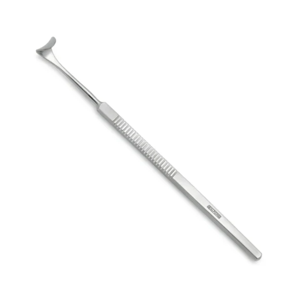 High-quality Desmarres Saddle Retractor designed for gentle soft tissue retraction during ophthalmic, plastic, and reconstructive surgical procedures, manufactured by RealForge.
