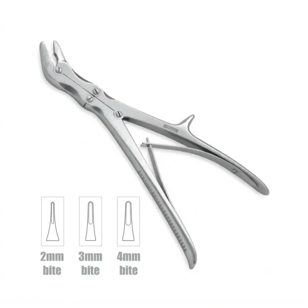 High-quality Echlin Duckbill Nibbler designed for precise bone cutting and removal during orthopedic, spinal, and neurosurgical procedures, manufactured by RealForge.