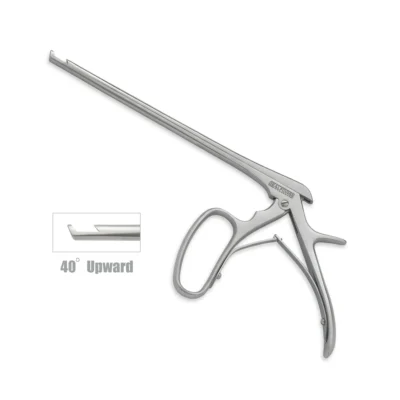 High-quality Ferris-Smith Kerrison Laminectomy Punch with a 40-degree upward angled jaw, designed for precise bone removal during spinal and neurosurgical procedures, manufactured by RealForge.