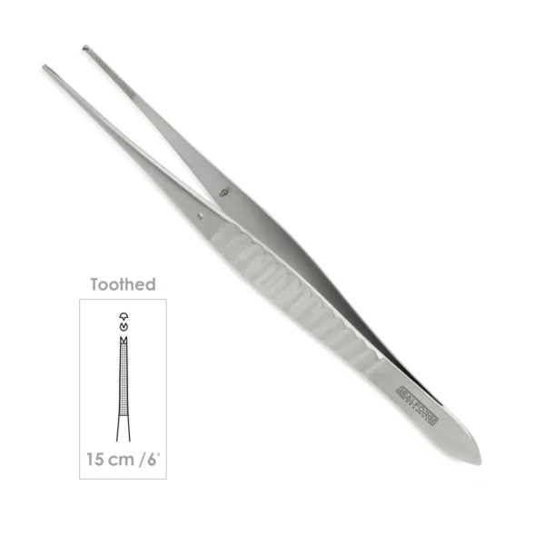 High-quality Gillies Forceps designed for precise tissue handling during plastic, reconstructive, and general surgical procedures, manufactured by RealForge.