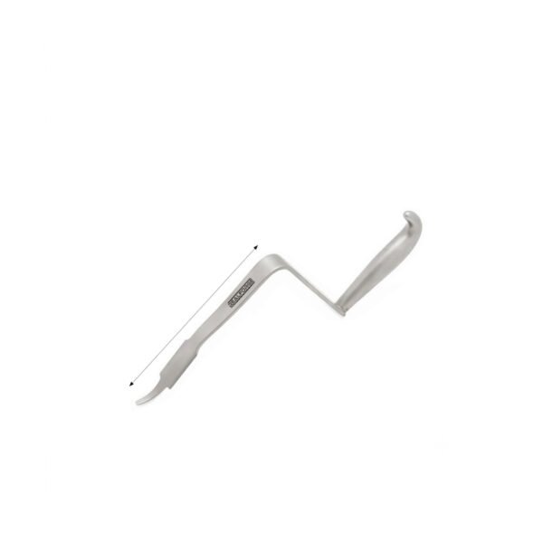 High-quality Hohmann Bone Elevator 90° Angled designed for bone elevation and soft tissue retraction during orthopedic and spinal surgical procedures, manufactured by RealForge.