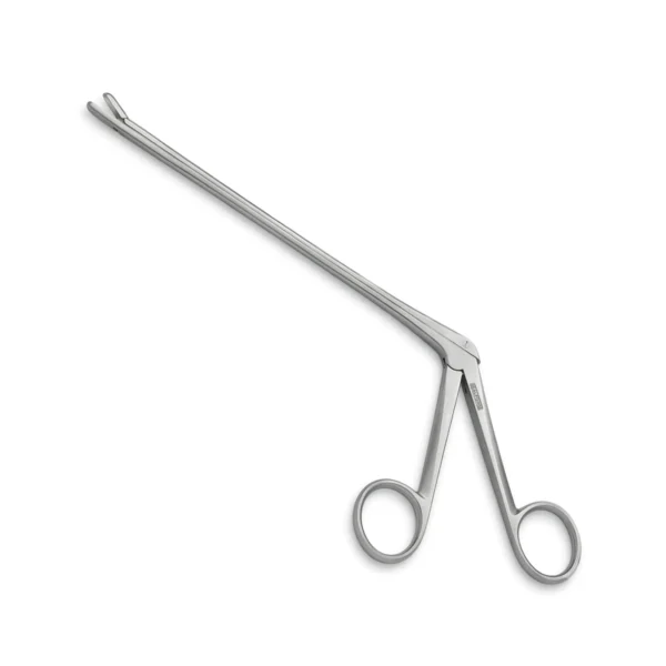 High-quality Intervertebral Disc Rongeur with a straight jaw, designed for precise grasping and removal of intervertebral disc tissue during spinal and neurosurgical procedures, manufactured by RealForge.