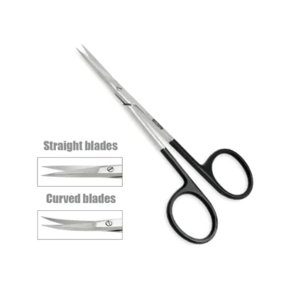 Iris Scissors with micro serrated cutting edge and sharp tips for plastic surgery