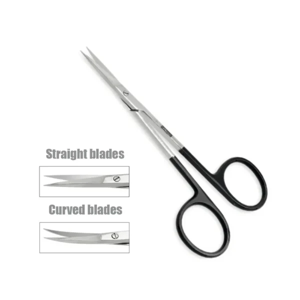 Iris Scissors with micro serrated cutting edge and sharp tips for plastic surgery