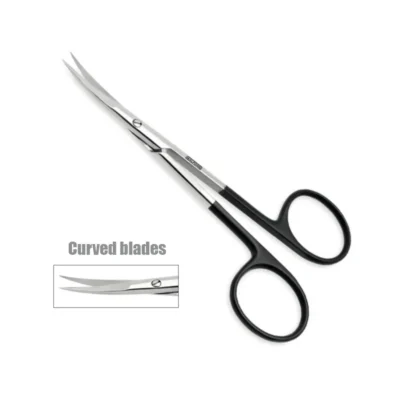Jabaley Scissors with micro serrated curved blades and sharp tips for plastic surgery