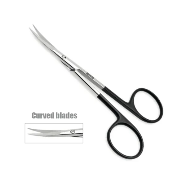 Jabaley Scissors with micro serrated curved blades and sharp tips for plastic surgery