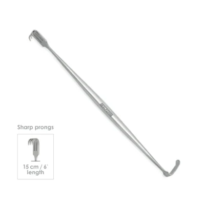 High-quality Kilner Catspaw Retractor Miniature Pattern designed for delicate skin and soft tissue retraction during plastic, reconstructive, and ENT surgical procedures, manufactured by RealForge.