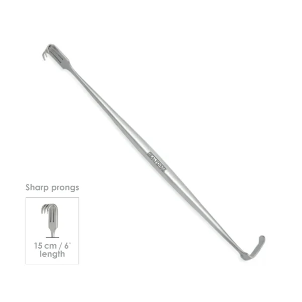 High-quality Kilner Catspaw Retractor Miniature Pattern designed for delicate skin and soft tissue retraction during plastic, reconstructive, and ENT surgical procedures, manufactured by RealForge.