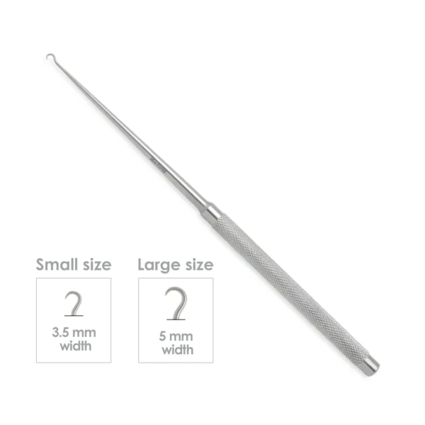 High-quality Klienert-Kutz Skin Hook designed for delicate skin retraction during plastic, reconstructive, and hand surgical procedures, manufactured by RealForge.