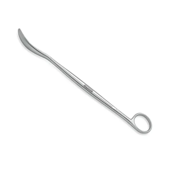 Lanes Bone Elevator with curved serrated blade for orthopedic and trauma surgery