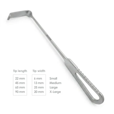 High-quality Langenbeck Retractor designed for retracting soft tissue during general, orthopedic, and plastic surgical procedures, manufactured by RealForge.