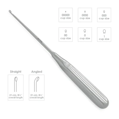 High-quality Lempert Curette designed for precise tissue curettage and bone debridement during ENT and otologic surgical procedures, manufactured by RealForge.