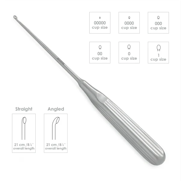 High-quality Lempert Curette designed for precise tissue curettage and bone debridement during ENT and otologic surgical procedures, manufactured by RealForge.