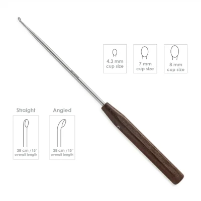 High-quality Long Anterior Curette designed for precise tissue and bone curettage during spinal and orthopedic surgical procedures, manufactured by RealForge.