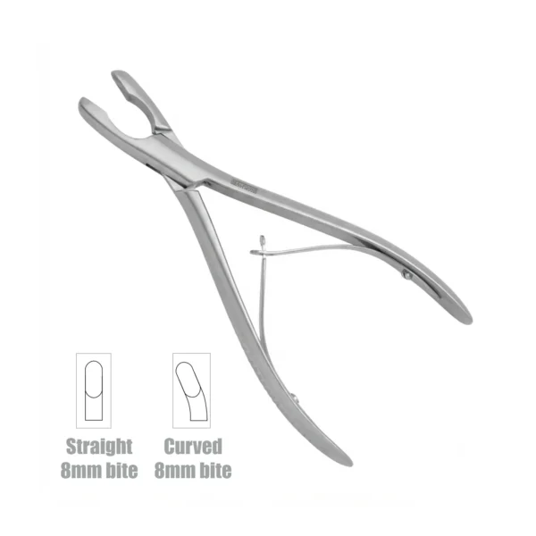 High-quality Luer Bone Nibbler designed for precise bone cutting and removal during orthopedic, spinal, and neurosurgical procedures, manufactured by RealForge.