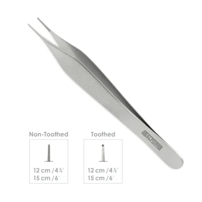 High-quality Micro Adson Forceps designed for delicate tissue handling and precise grasping during microsurgical, plastic, and ophthalmic procedures, manufactured by RealForge.
