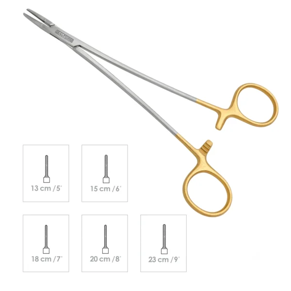 High-quality Micro Ryder Needle Holder designed for secure needle handling and precise suturing during microsurgical, ophthalmic, and plastic surgical procedures, manufactured by RealForge.