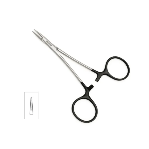 High-quality Micron Fine Needle Holder designed for secure needle handling and precise suturing during microsurgical, ophthalmic, and plastic surgical procedures, manufactured by RealForge.