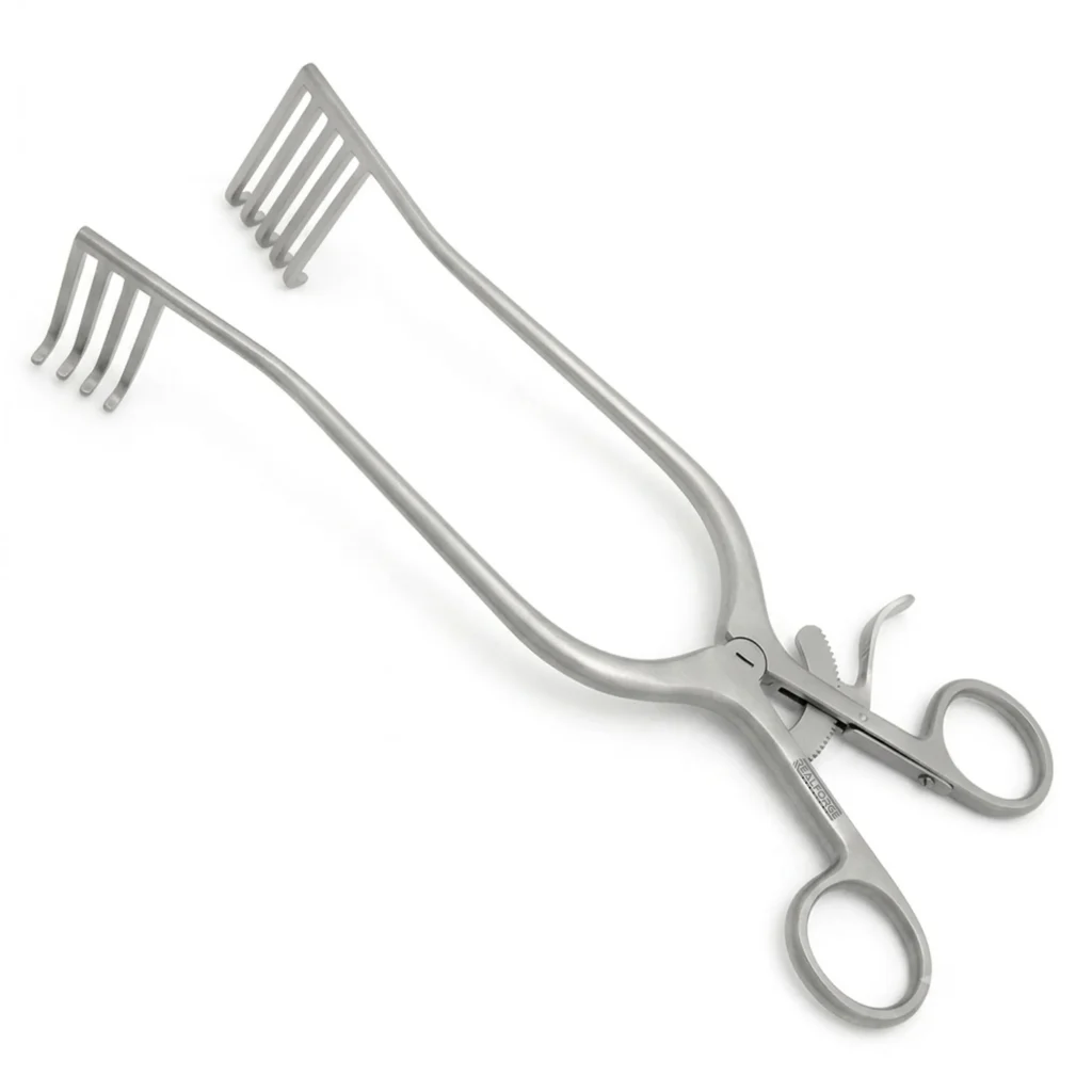 High-quality Norfolk and Norwich Self-Retaining Retractor designed for hands-free soft tissue retraction during plastic, reconstructive, and general surgical procedures, manufactured by RealForge.