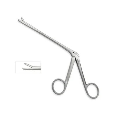 High-quality Pea Pod Disc Rongeur designed for precise grasping and removal of intervertebral disc tissue during spinal and neurosurgical procedures, manufactured by RealForge.