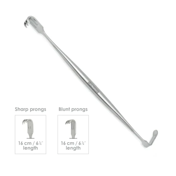 High-quality Senn-Miller Retractor designed for precise skin and soft tissue retraction during plastic, orthopedic, and general surgical procedures, manufactured by RealForge.