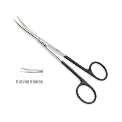 High-quality Slim Baby Metzenbaum Easy Cut Scissors designed for delicate tissue dissection and precise cutting during microsurgical, plastic, and general surgical procedures, manufactured by RealForge.