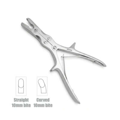 High-quality Stille-Luer Bone Nibbler designed for precise bone cutting and removal during orthopedic, spinal, and neurosurgical procedures, manufactured by RealForge.
