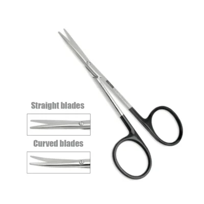 Strabismus Scissors with micro serrated cutting edge and blunt tips for plastic surgery