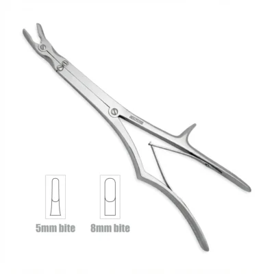 High-quality Sypert Bone Nibbler designed for precise bone cutting and removal during orthopedic, spinal, and neurosurgical procedures, manufactured by RealForge.