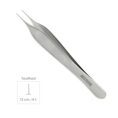 High-quality Ultra Fine Micro Adson Forceps designed for delicate tissue handling and precise grasping during microsurgical, ophthalmic, and plastic surgical procedures, manufactured by RealForge.