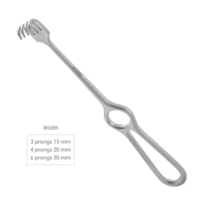 High-quality Volkmann Catspaw Retractor designed for effective skin and soft tissue retraction during plastic, orthopedic, and general surgical procedures, manufactured by RealForge.