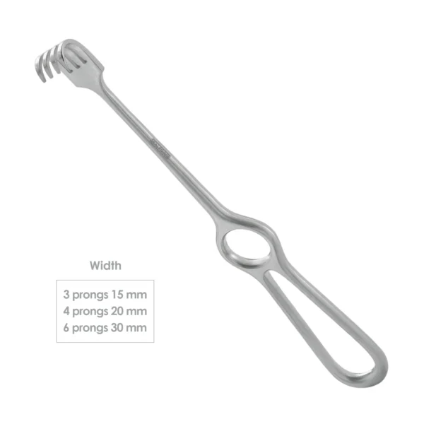 High-quality Volkmann Catspaw Retractor designed for effective skin and soft tissue retraction during plastic, orthopedic, and general surgical procedures, manufactured by RealForge.