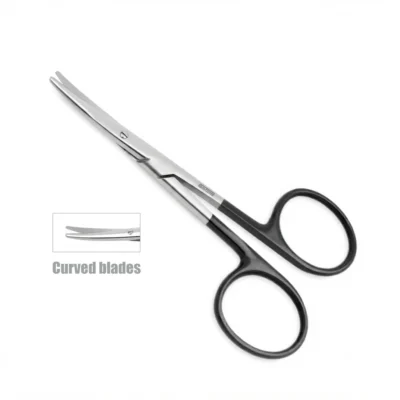 High-quality Waldram Scissors with larger bows, designed for precise tissue dissection and cutting during plastic, reconstructive, and microsurgical procedures, manufactured by RealForge.