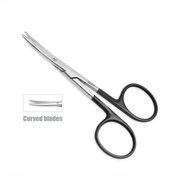 High-quality Waldram Scissors with larger bows, designed for precise tissue dissection and cutting during plastic, reconstructive, and microsurgical procedures, manufactured by RealForge.